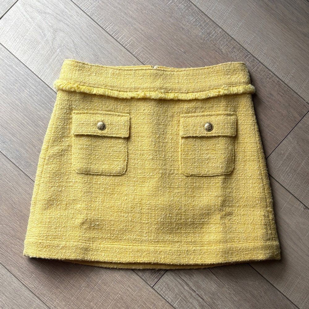 J. Crew Mustard Tweed Mini Skirt brand new